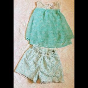 cute girl outfit size 6 small green